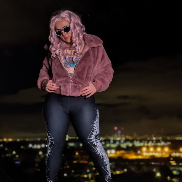 Plush Retro Zip Up Fur Jacket Bomber - Picture 6 of 6